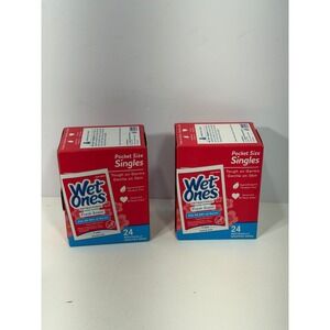Wet‎ Ones Antibacterial Hand Wipes Fresh Scent 24 Count Singles 2 Pack 48 Total